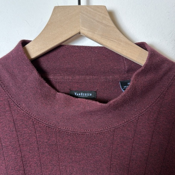 Van Heusen Studio Men’s Long Sleeve Men’s Maroon Turtleneck Sweater size XL - Picture 5 of 10